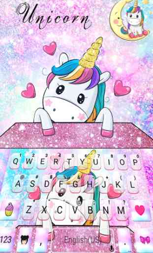 Cute Cartoon Unicorn Keyboard Theme 2
