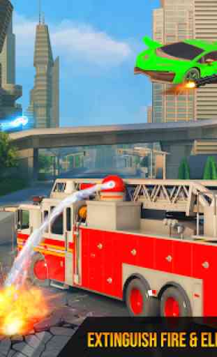 Flying Firefighter Truck Transform Robot Games 4