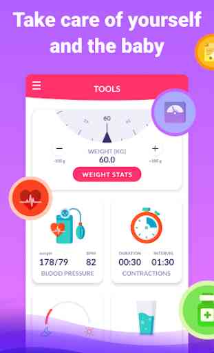 Pregnancy due date tracker with contraction timer 3