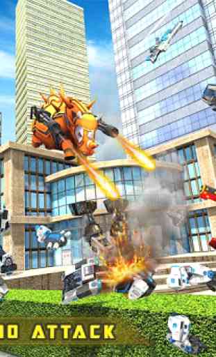 Rhino Robot Car transforming games – City battle 3