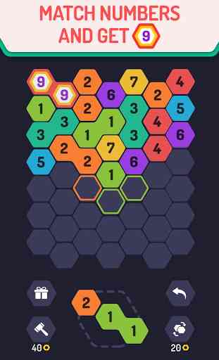 UP 9 - Hexa Puzzle! Merge Numbers to get 9 1
