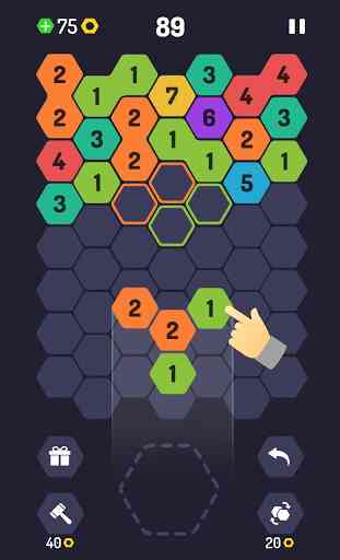 UP 9 - Hexa Puzzle! Merge Numbers to get 9 2
