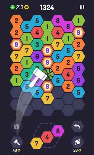 UP 9 - Hexa Puzzle! Merge Numbers to get 9 4