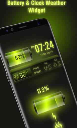 Weather Forecast Widget with Battery and Clock 1