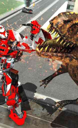 Wild Dinosaur Attack Vs Super Dragon Flying Robot 1