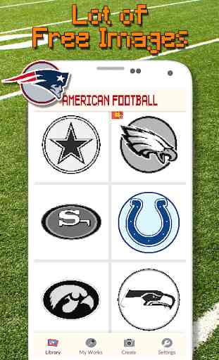 American Football Logo Color By Number - Pixel Art 2