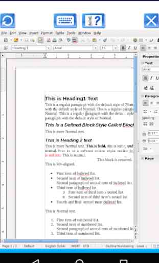 AndroWriter document editor 1