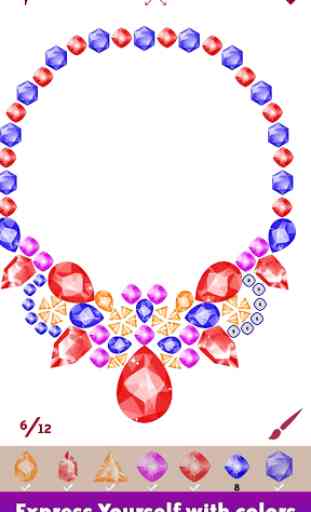 Gems Art: Color by Number, Fashion Coloring Pages 2