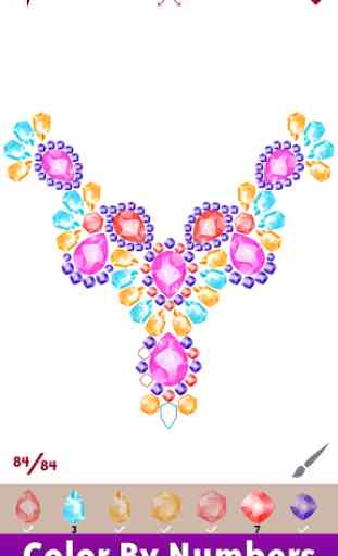 Gems Art: Color by Number, Fashion Coloring Pages 4