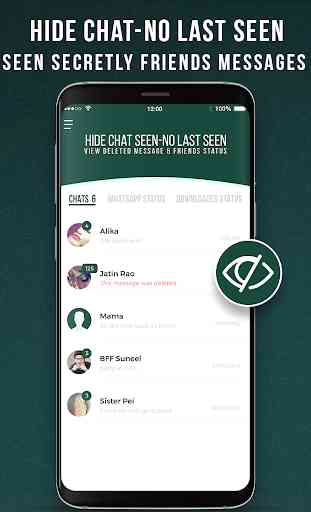 hide chat seen-unseen (status saver for WhatsApp) 1