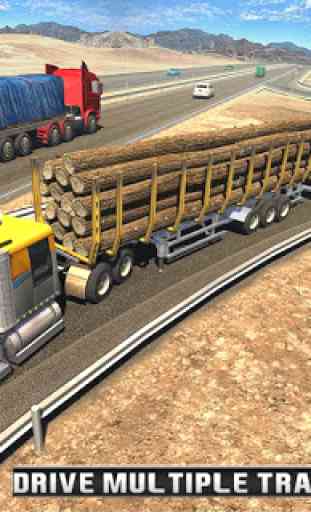 Long Trailer Truck Wood Cargo Logging Simulator 1