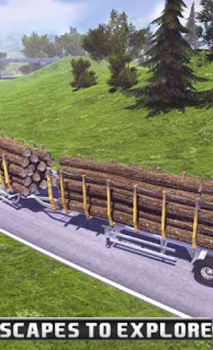 Long Trailer Truck Wood Cargo Logging Simulator 4