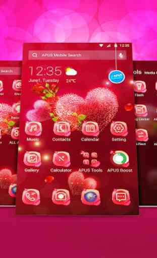 Red rose love-APUS launcher  free theme 2