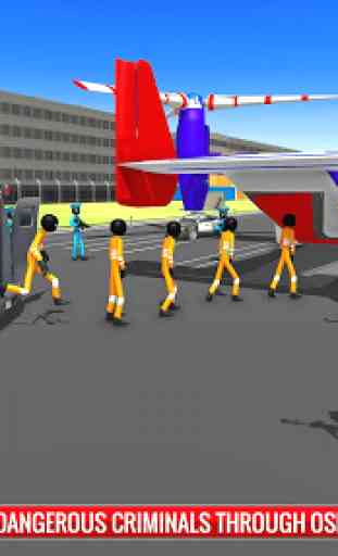 US Police Stickman Criminal Plane Transporter Game 4
