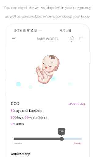 Baby Widget : Baby months, Pregnancy week tracking 4