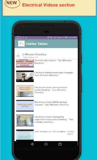 Electrical Cable Table: electrical apps free 2