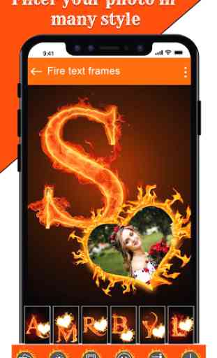 Fire Text Photo Frame Editor - Fire Photo Editor 3