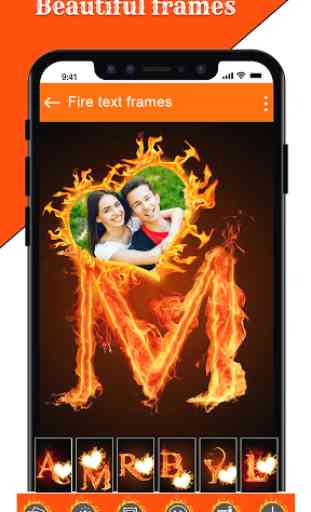 Fire Text Photo Frame Editor - Fire Photo Editor 4
