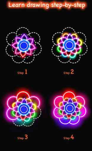 Learn To Draw Glow Flower 3