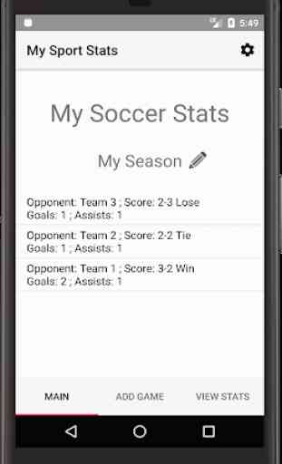 My Sports Stats - Statistics Tracker 1