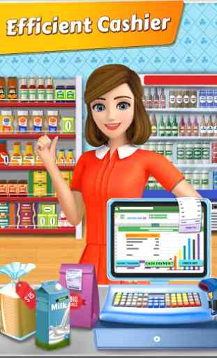 Supermarket Cash Register Sim: Girls Cashier Games 1