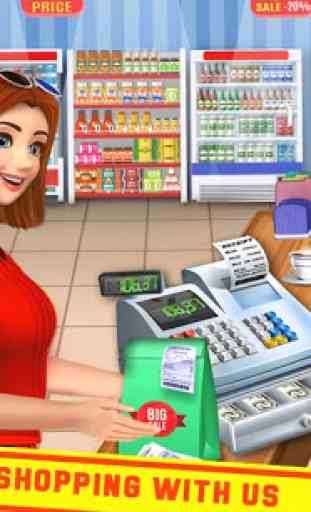 Supermarket Cash Register Sim: Girls Cashier Games 4