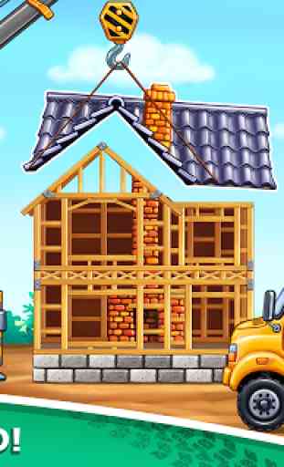 Truck games for kids - build a house, car wash 4