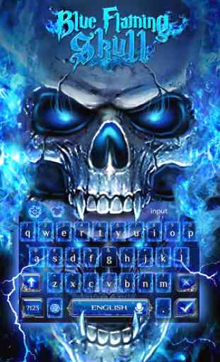 Blue Fire Skull Keyboard 2