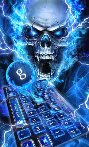 Blue Fire Skull Keyboard 3