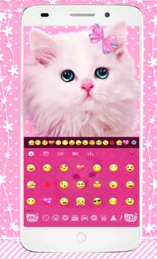 Cute Pink Kitty Keyboard 2