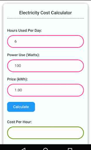 Electricity Cost Calculator 1