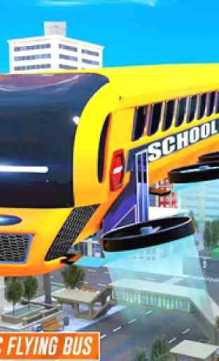 Flying School Bus Robot: Hero Robot Games 4