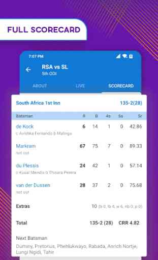 Live Cricket Scores from TAB Cricket 3