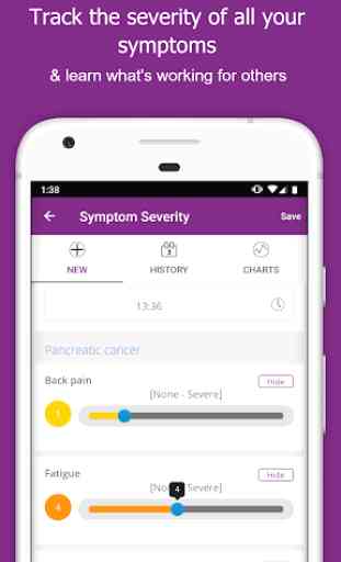 Pancreatic Cancer Action - symptom tracker 1