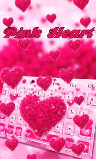 Pink Love Heart Keyboard Theme 1