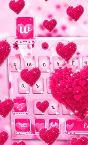 Pink Love Heart Keyboard Theme 2