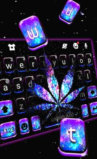 Shiny Galaxy Weed Keyboard Theme 2