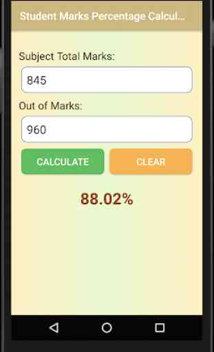 Student Marks Percentage Calculator 3