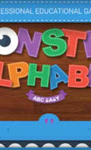 Monster Alphabet : Make Preschool Learning Fun - 8 Educational Games for Kindergarten Kids - letter tracing, coloring, reading & spelling, memory match, puzzle and quiz based on Montessori Method by ABC BABY 1