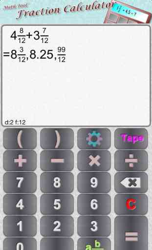 Math Tool - Fraction Calculator 1