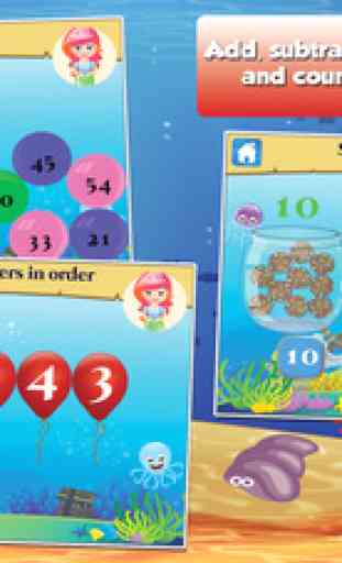 Mermaid Princess Goes to School: First Grade Learning Games 2