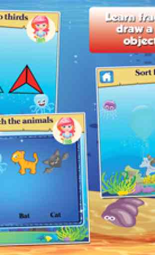 Mermaid Princess Goes to School: First Grade Learning Games 3