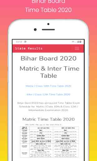 Bihar Board  10th 12th Admit Card Time Table 2020 3
