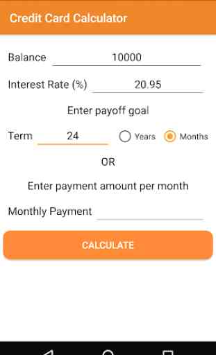 Credit Card Interest Calculator: Payoff CC 1