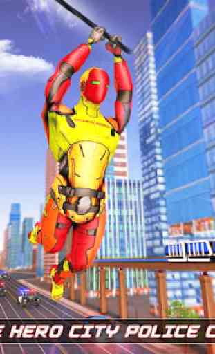 Flying Robot Rope Hero - Vegas Crime City Gangster 1