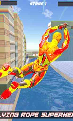 Flying Robot Rope Hero - Vegas Crime City Gangster 4