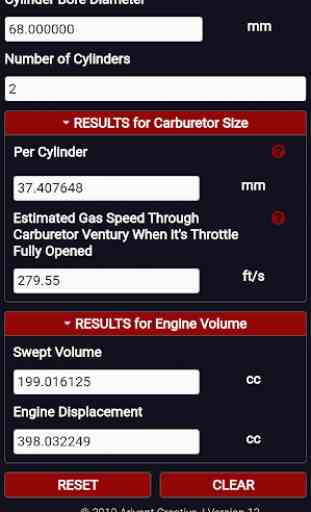 Ideal Carburetor Venturi Size CFM Calculator PRO 3