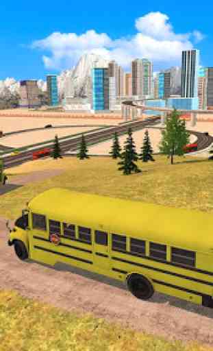 Offroad School Bus Driving: Flying Bus Games 2020 3