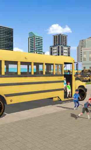 Offroad School Bus Driving: Flying Bus Games 2020 4