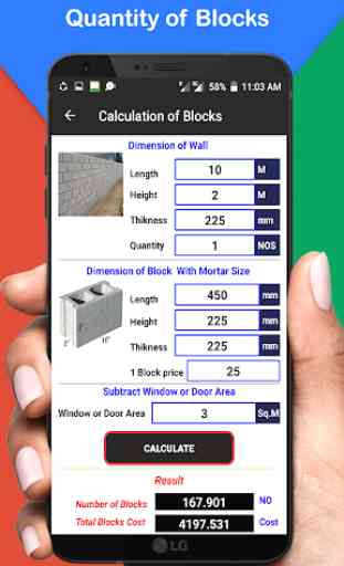 Construction Calculator (Concrete, Steel, Bricks) 4